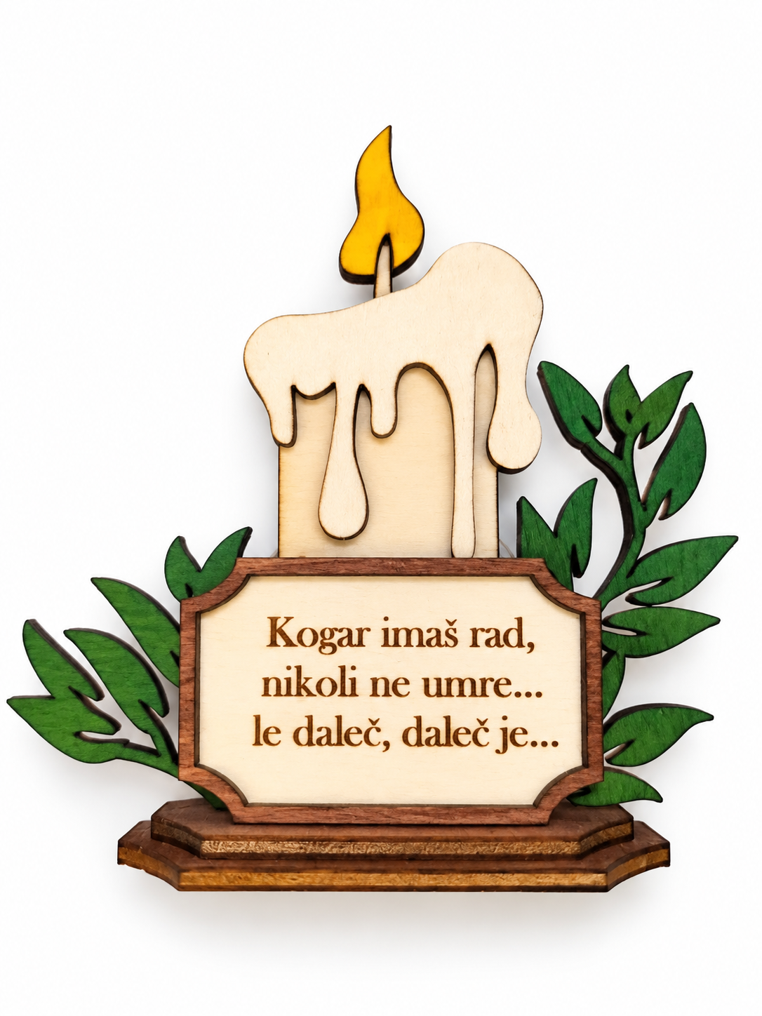 Lesena sveča s posvetilom